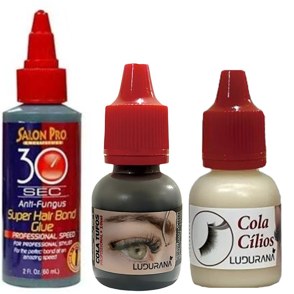 Kit XMZ Com Cola Para Cílios Postiços Salon Pro 30SEC E Ludurana
