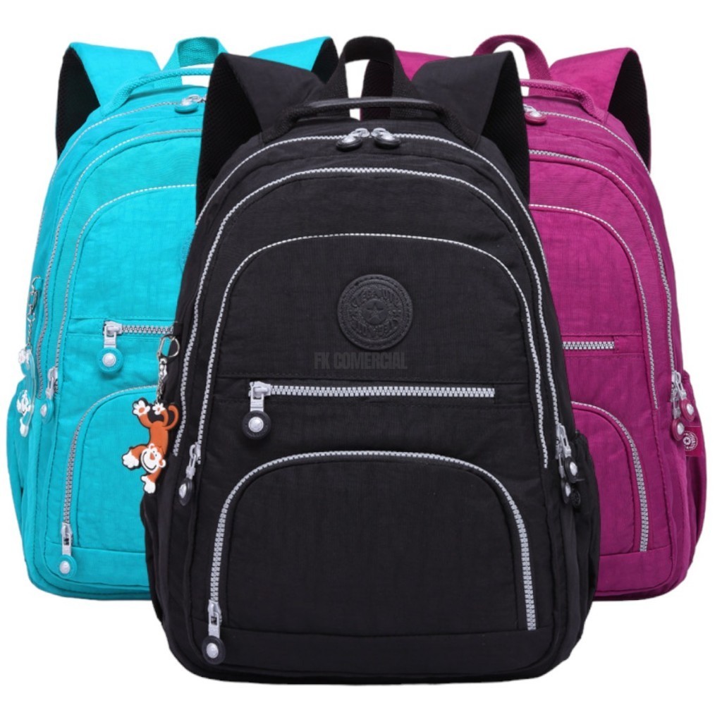 Mochila Escolar Feminina Básica Bolsa Faculdade Reforçada Diversas Cores