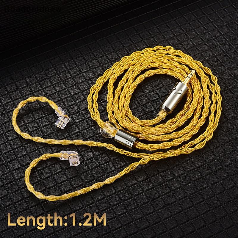 RGN QKZ T1 Cabo De Fone De Ouvido 8 Fios Cobre Banhado A Prata Fio De Atualização 3.5mm Com Para ZXN ZXT AK6 ZS10 EDX Pr
