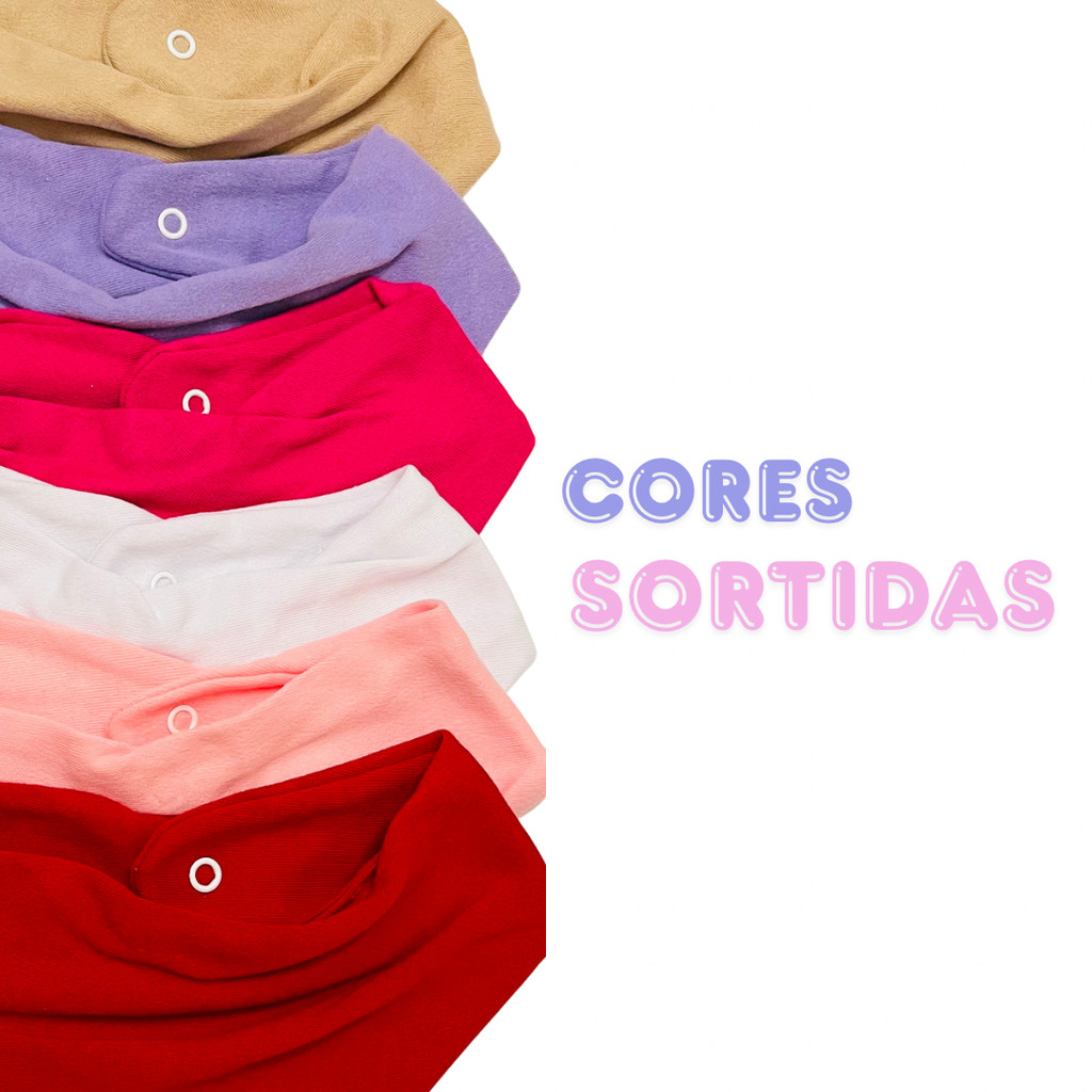 Kit 5 Peças Babador Bandana Bebê Cores Sortidas Algodão Suedine Confortável Estiloso Menina e Menino