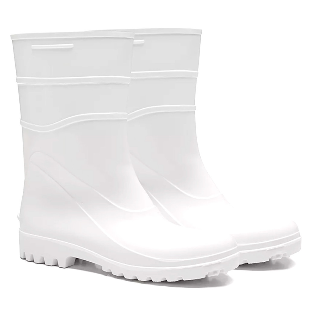 Bota Galocha Branca Pvc Limpeza Impermeável Antiderrapante 