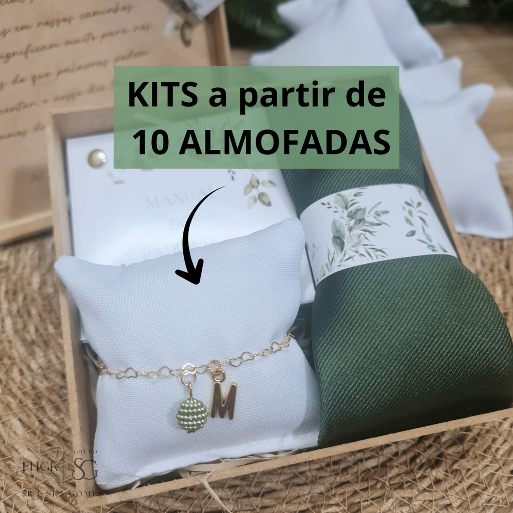 Kit com 10 Almofadas para Pulseiras em Tecido Branco