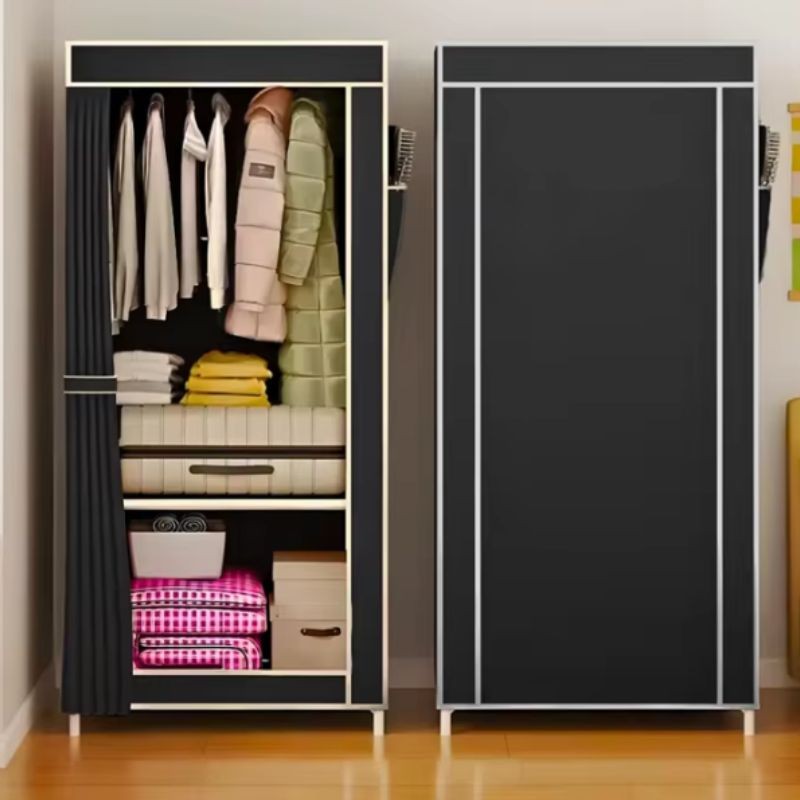 Guarda Roupa Dobrável Roupeiro Portátil Pequeno 44x56x146cm DT9389
