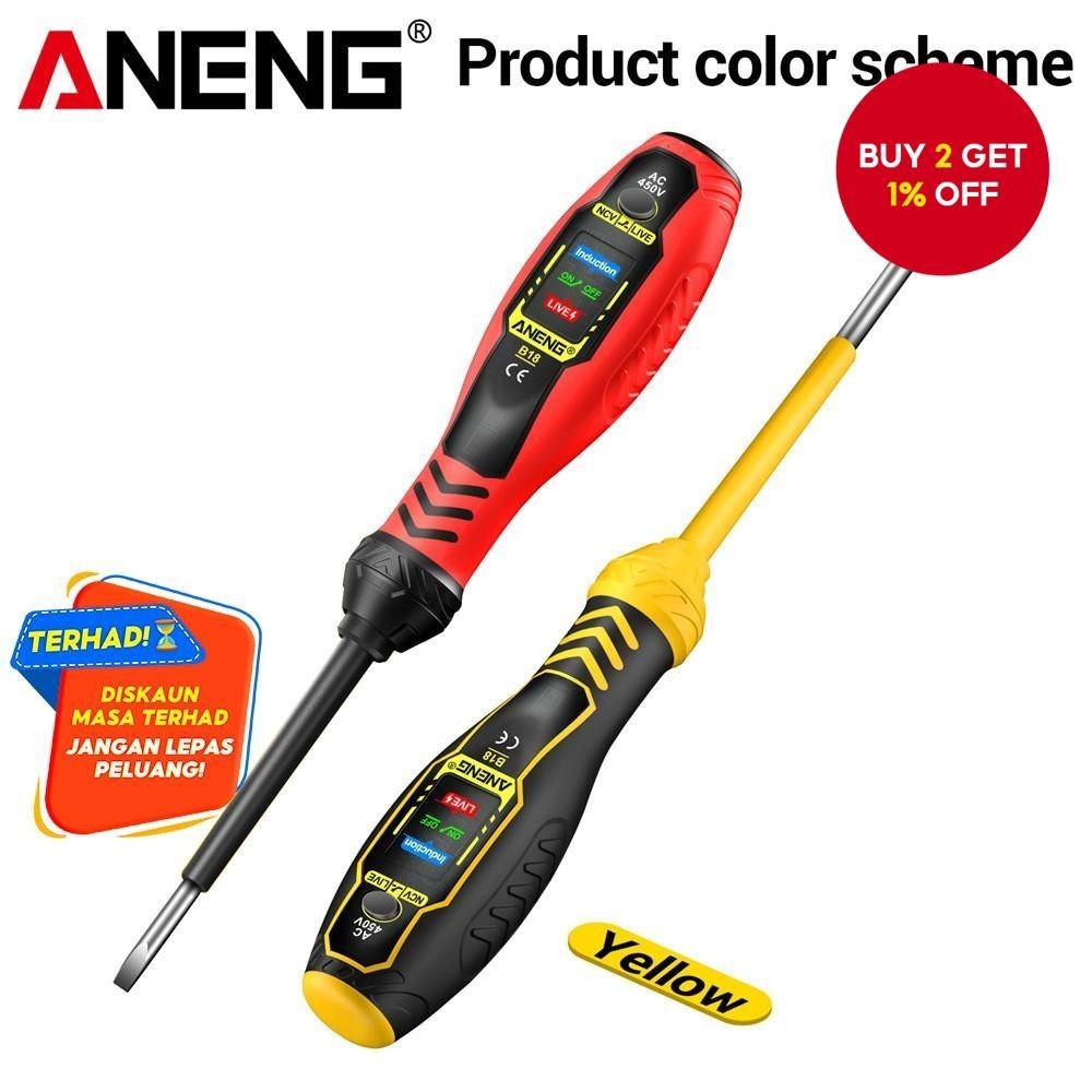 Chave De Fenda ANENG B18 E Caneta Testadora De Tensão-Medidor De Indução NCV AC 450V Com Indicador De Lâmpada Neon Alarm