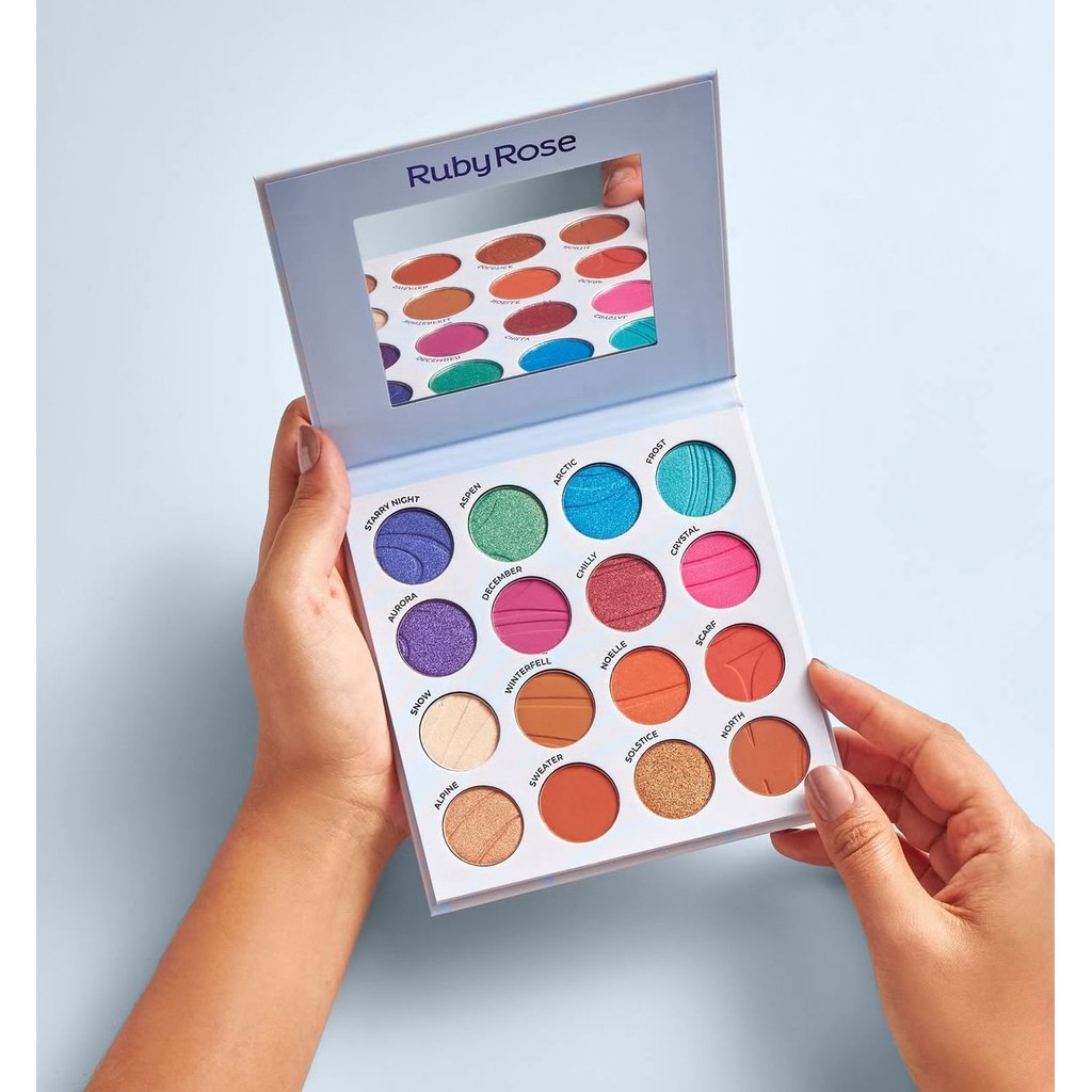 Paleta de Sombras Winter Storm Ruby Rose 16 Cores – Matte & Cintilante
