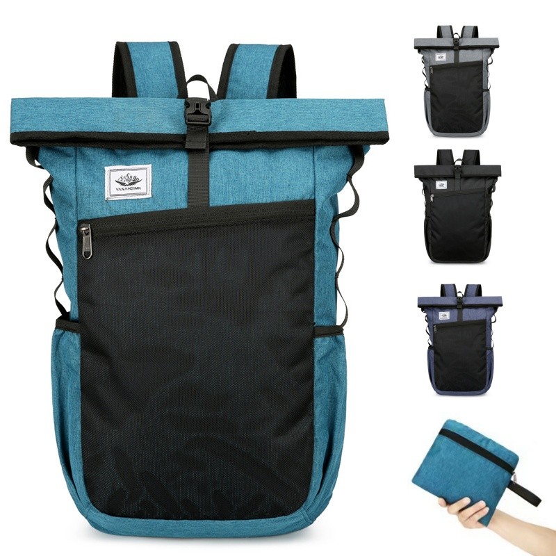 Mochila Dobrável Portátil Ultraleve A Prova D'água De Tecido Oxford 20L Para Homens E Mulheres