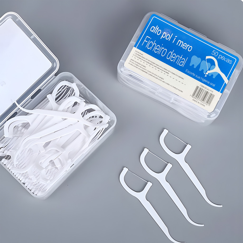 Fio Dental Ultra Fino Arqueado Higiênico e Seguro para Higiene Bucal e Uso Diário