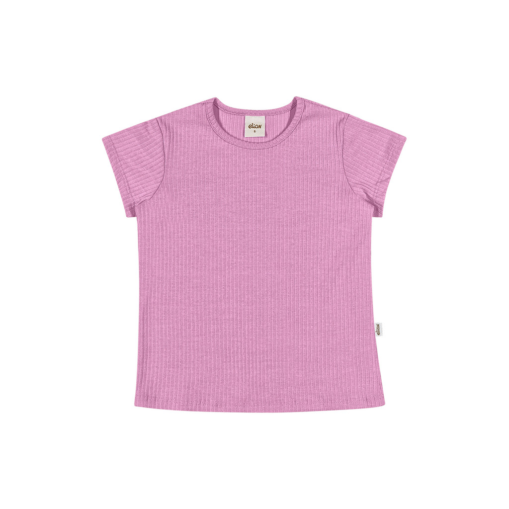 Blusa Canelada nfantil Menina Básica Elian Rosa Chá