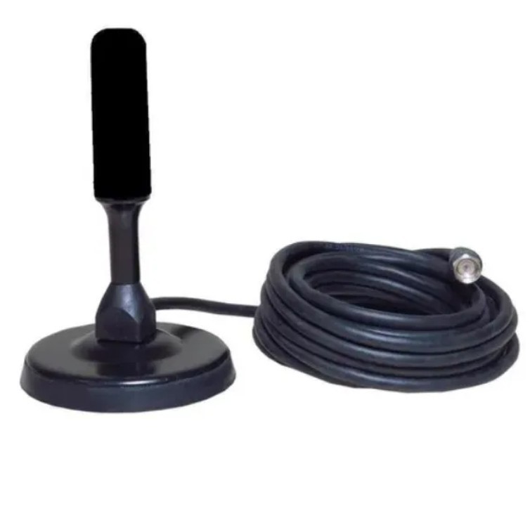 Antena Tv Digital (interna/externa) Base Imantada Prova D'Agua E 5 m de Cabo