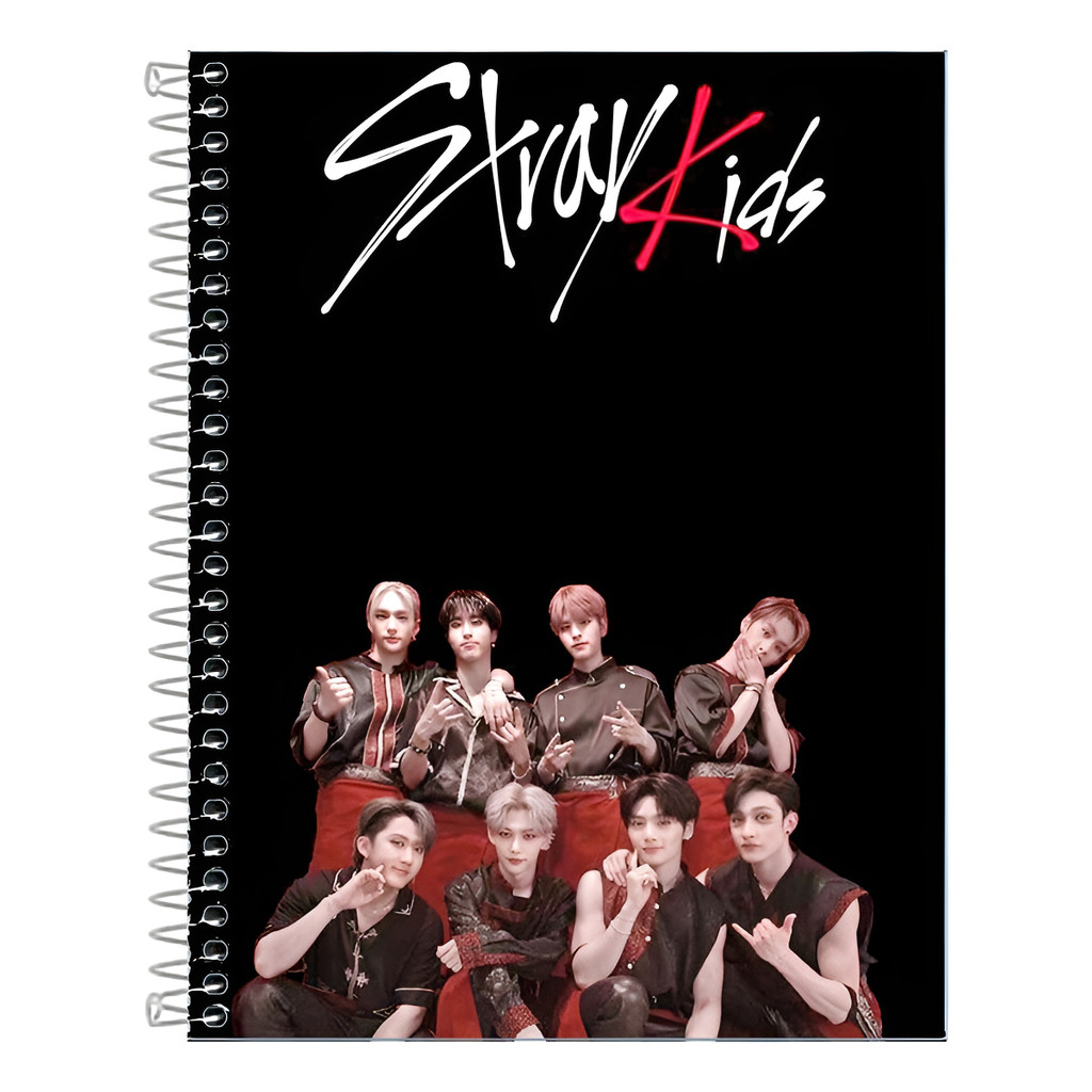Caderno Stray Kids Capa Dura 10 Matérias 160 Folhas