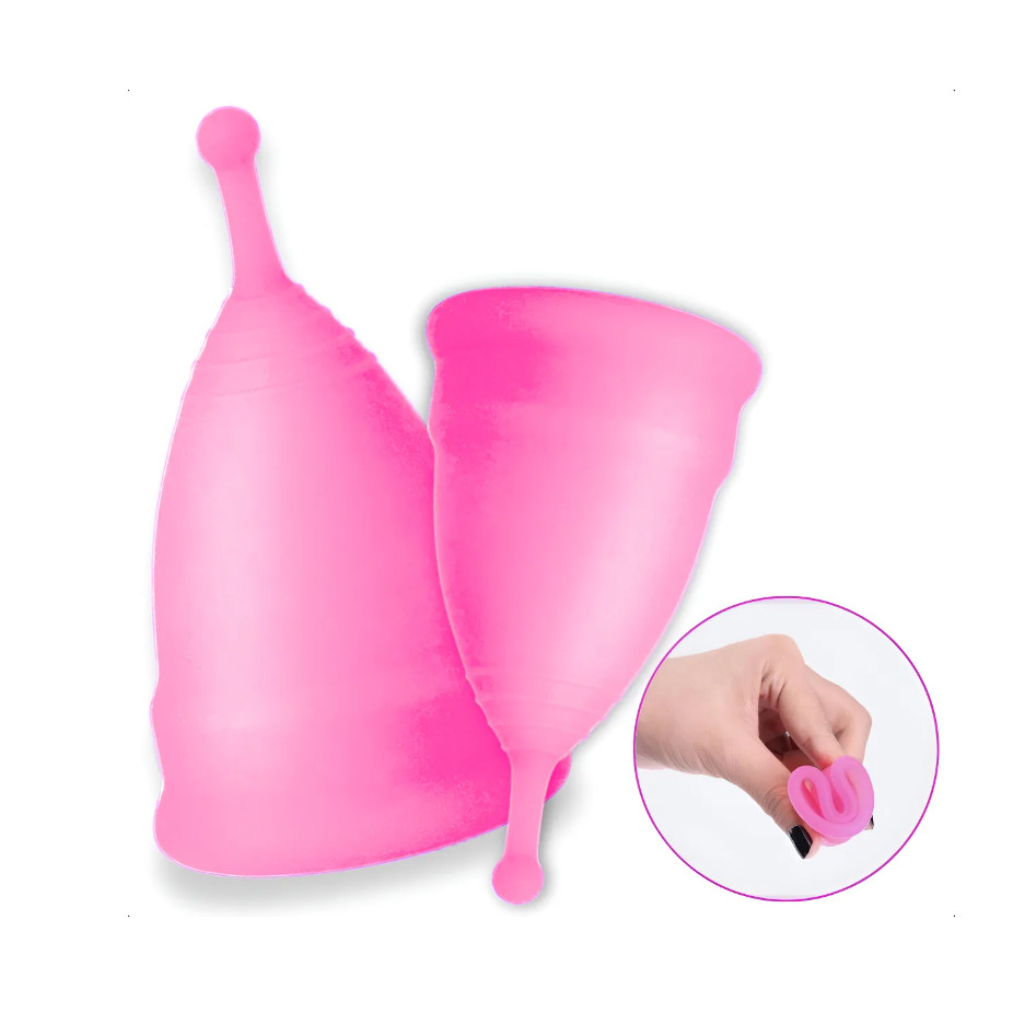 Copo Menstrual Feminino De Silicone Coletor Copinho Dobrável Esterilizador Prático e Ecológico
