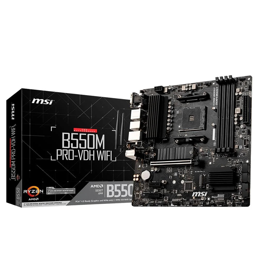 Placa Mae Msi B550m - A Pro Amd Ryzen Am4/ Ddr4/ Matx Hdmi/Dvi - WIFI