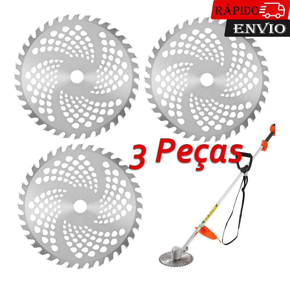 3 peças Lâmina Corte Disco Disco de 40 Dentes Widia para Roçadeira à Gasolina Resistente para Corte Vegetações Densas