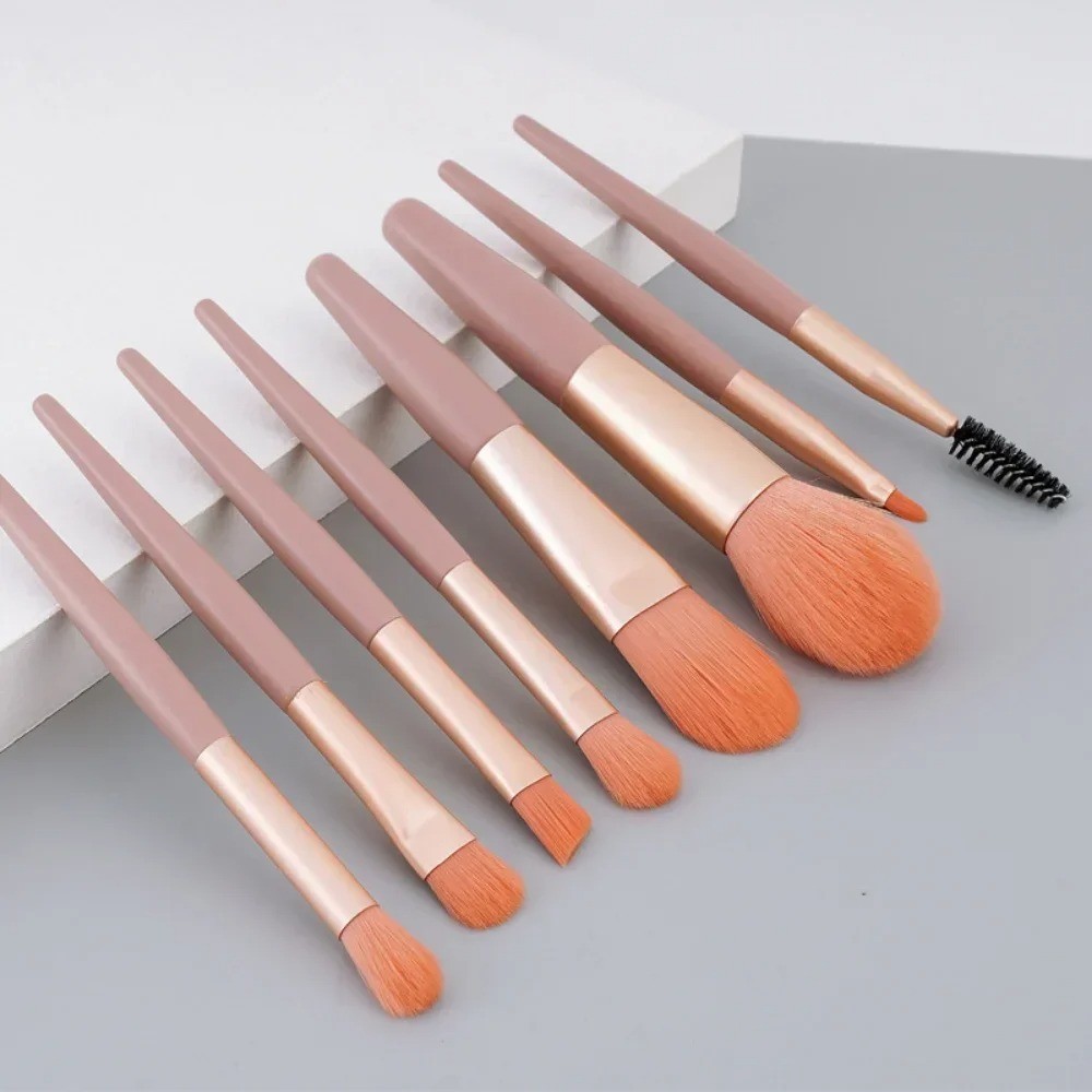 Ktis1-4pcsConjunto De Pincéis De Maquiagem, 8 Peças, Pincel Corretivo, Blush, Pó Solto, Sombra, Iluminador, Base