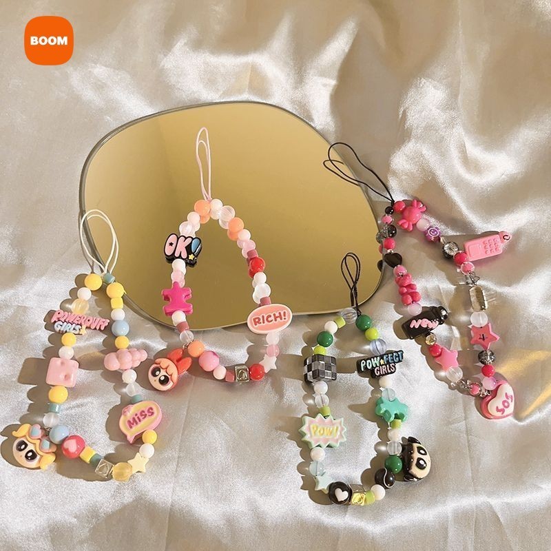 Corrente Anti-Perda De Cordão Para Celular Da Moda Fofa Com Pulseira De Meninas Superpoderosas