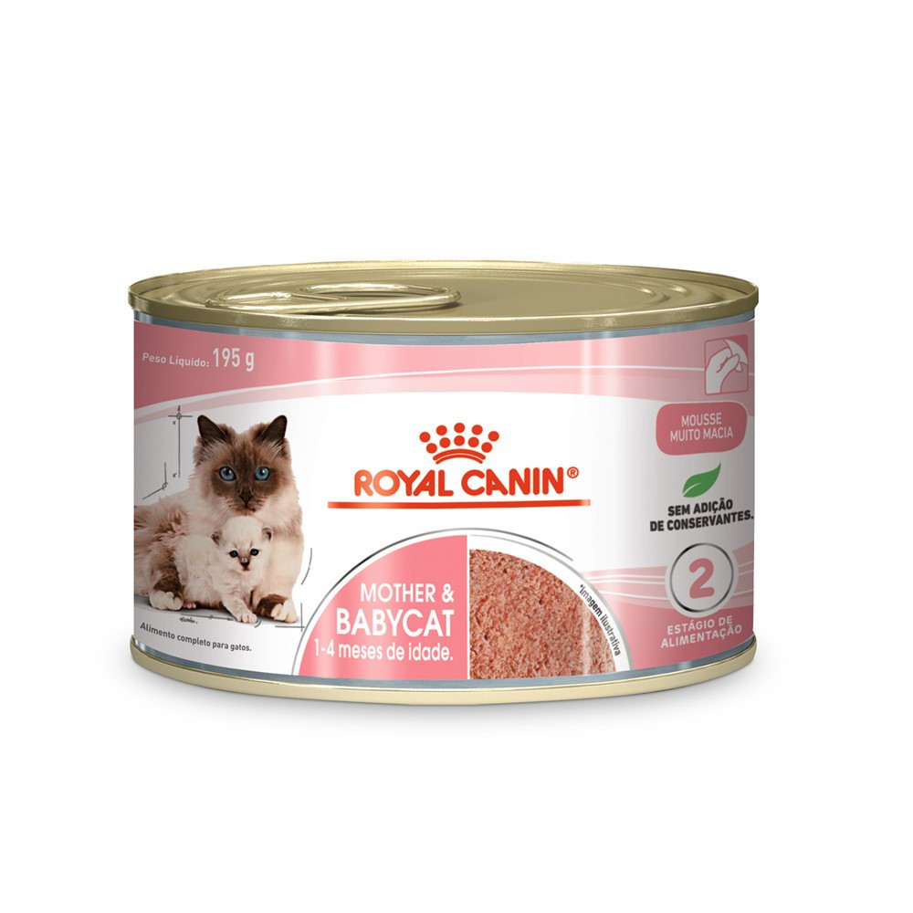 Ração Úmida Mother & Babycat Instinctive para Gatas Gestantes Lactantes e Gatos Filhotes 195g 1 Un Royal Canin