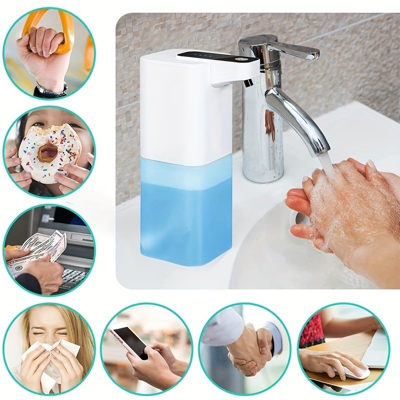 Dispensador Automático De Sabão Líquido Espumante Sem Uso Das Mãos Para Banheiro E Cozinha