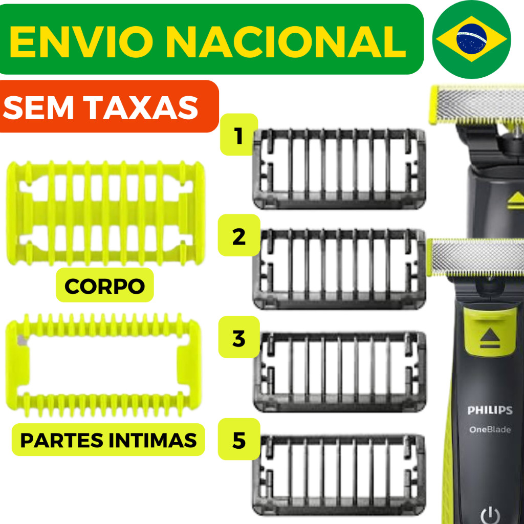 Pente Para  Philips Oneblade 1mm 2mm 3mm 5mm CORPO INTIMO