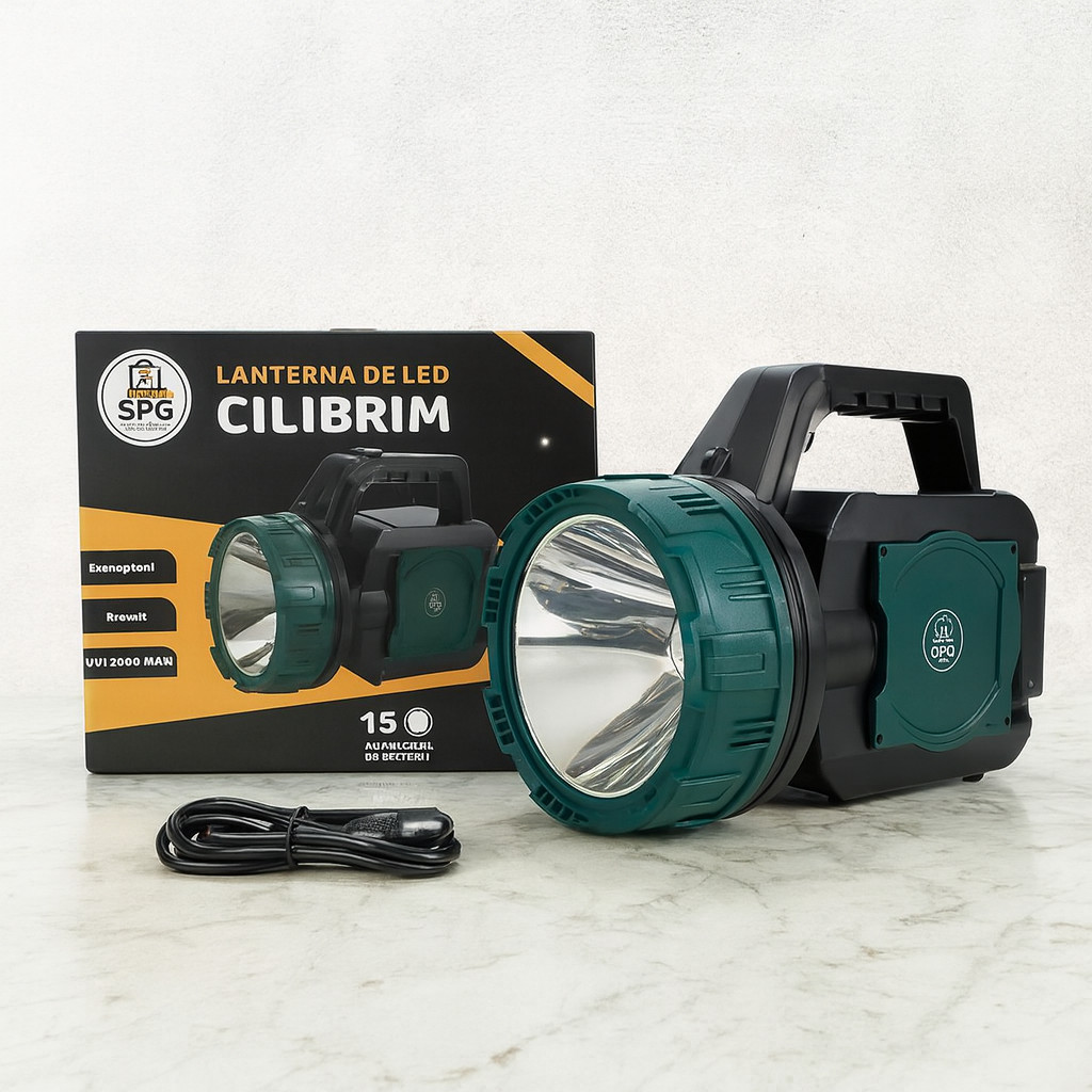 Lanterna De Led Longo Alcance Potente 4v Recarregável Bivolt Cilibrim 10w 8000mAh 15minutos