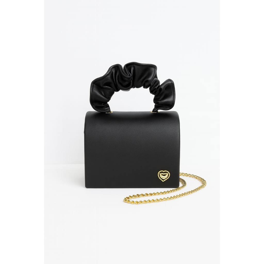 Bolsa Infantil Alça Frufru Coração Metal Fashion Estilosa e Confortável para Crianças