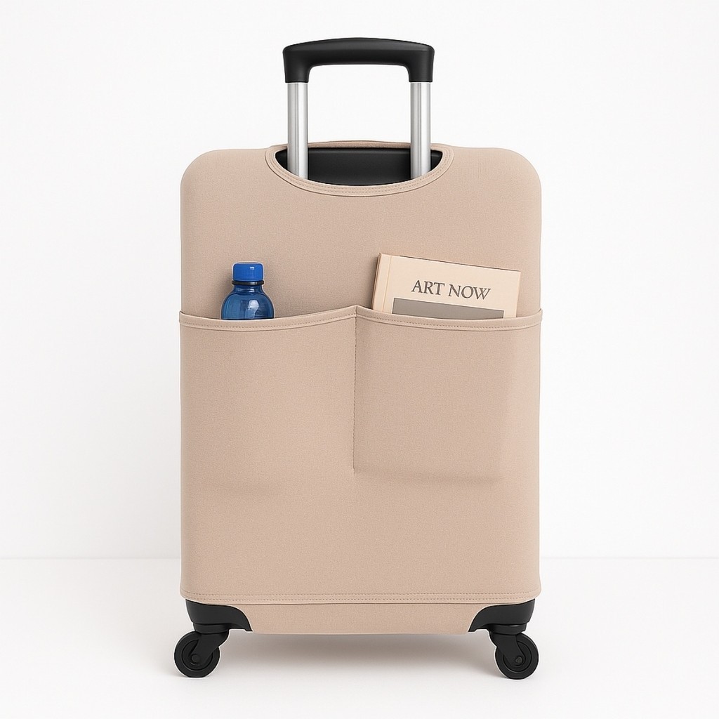 Capa Para Mala Viagem com Bolso Canguru Protetor de Bagagem Bordo Segurança Aeroporto Internacional F P Ecom