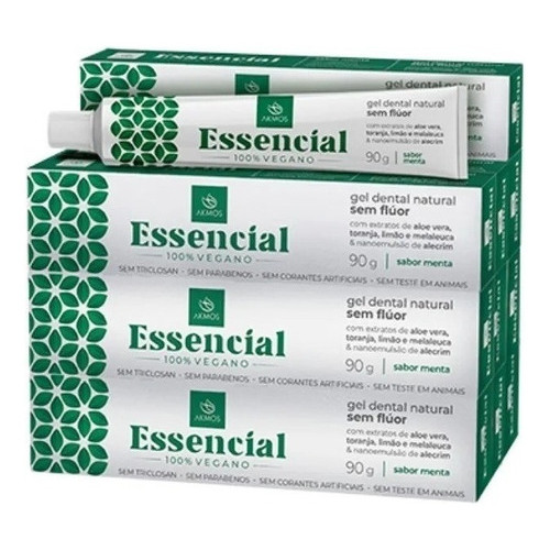 Kit 10x Pasta De Dente Vegano Sem Flúor Melaleuca Aloe Vera