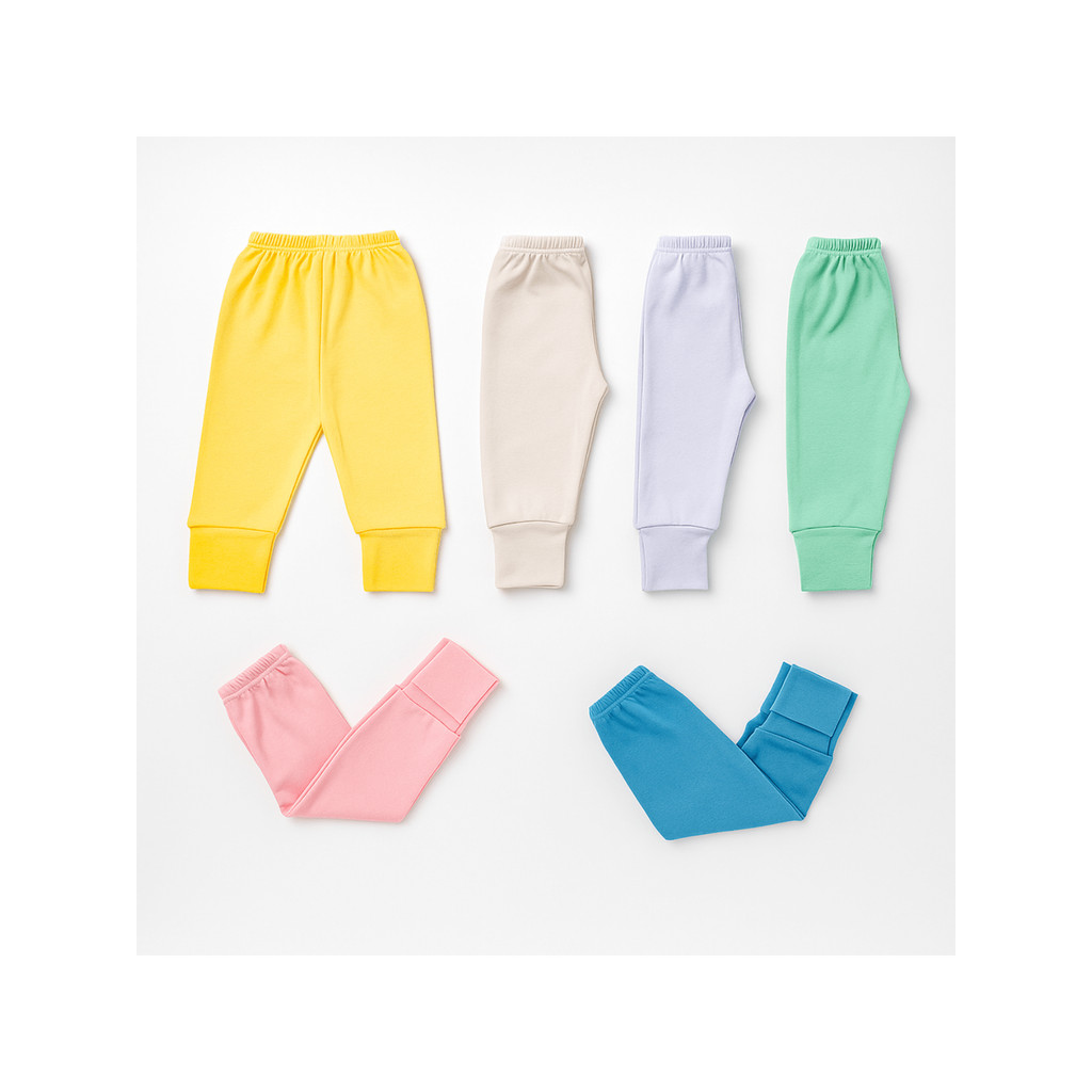 Kit 3 Mijão Vira Pé Bebê 100% Algodão Calça Culote Menino Menina Suedine Enxoval Frio Maternidade