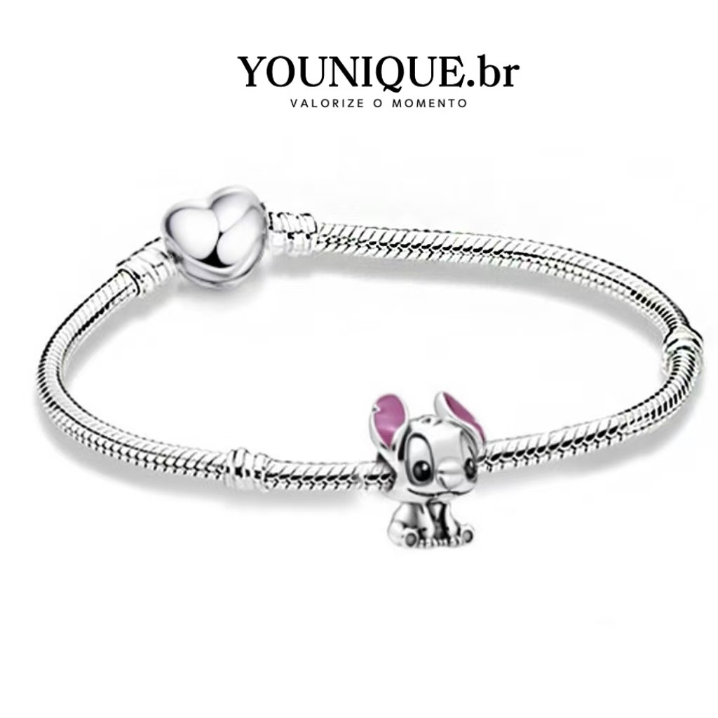 Pulseira banhada a prata S925 básica corrente osso de cobra com beloque simples