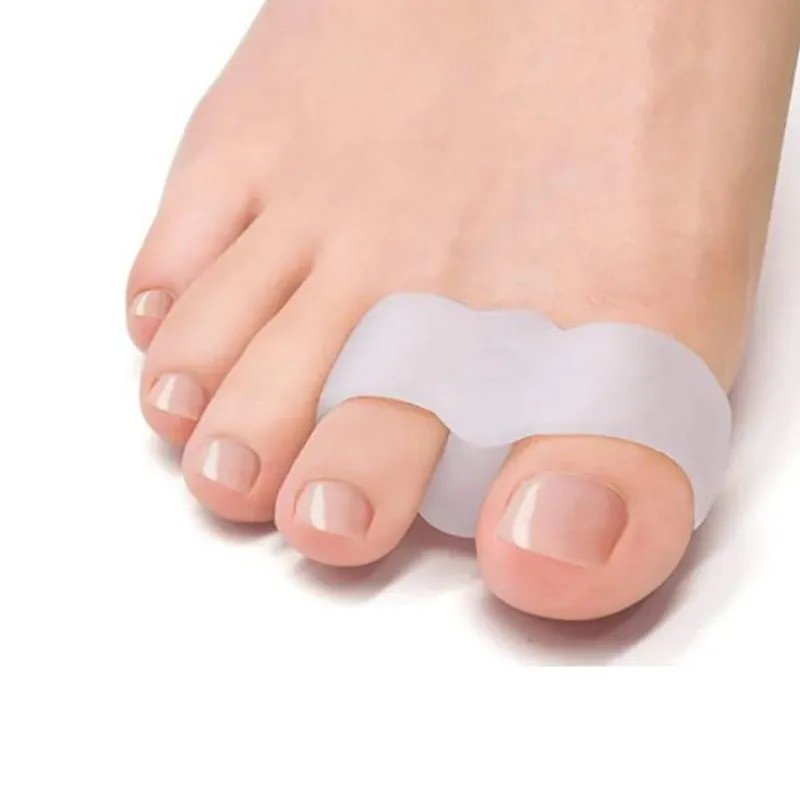 2 Peças/1 Par Adicionar à Lista de Desejos Separador de Dedos de Silicone com Dois Furos Protetor de Gel para os Pés Joa