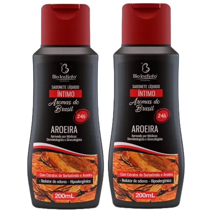 Kit 2un Sabonete Íntimo  Aroeira 200ml - Bio Instinto