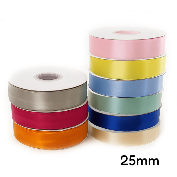 Fita Cetim n.5 25mm Rolo 50 metros Várias Cores Artesanato Pachtwork DIY Laços Enfeite Decoração