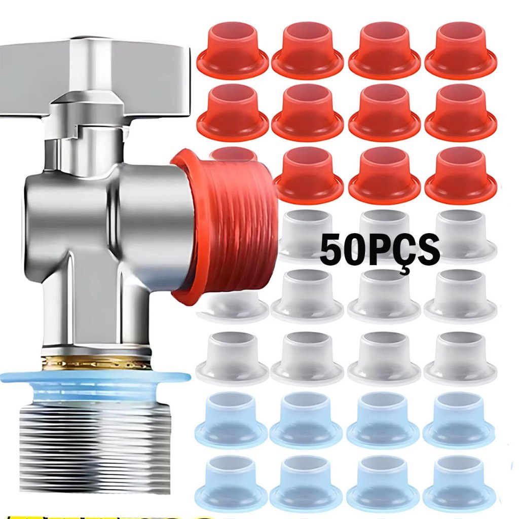 Kit 50 Peças Veda Rosca De Silicone Vedantes De vazamento de Torneiras Junta De Anel De Vedação