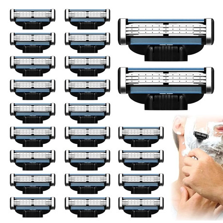 32/24 PCS Gillettes Mach 3 Lâminas De Limpeza De Barbear Facial Masculinas