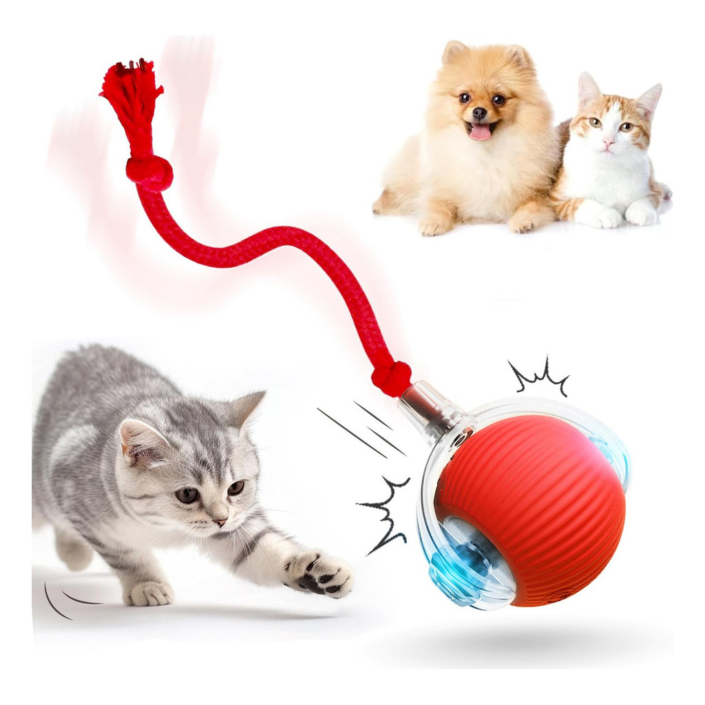 Bola Brinquedos com Cauda De Rolamento Automático  Do Falso Recarregável Bola Inteligente Gato Interativo