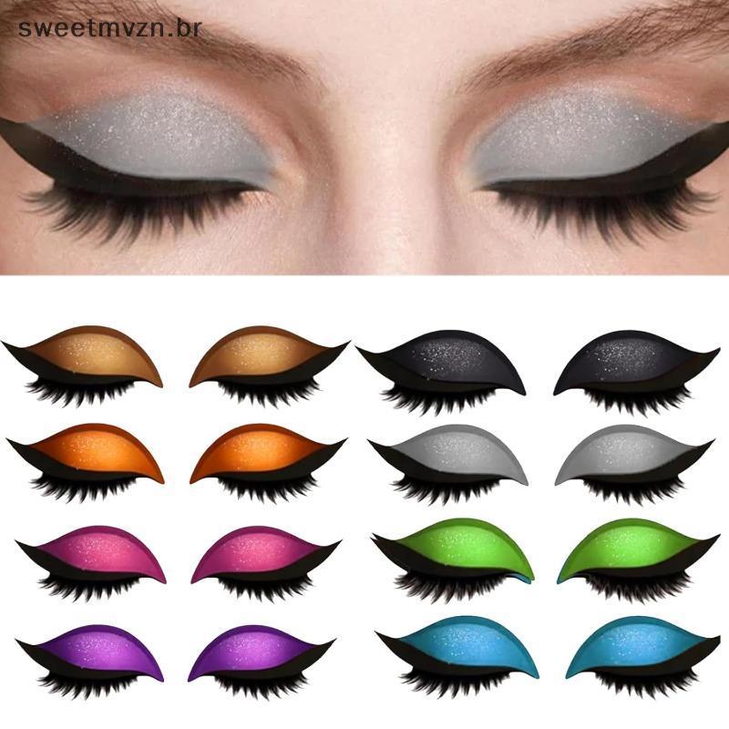 Adesivos Para Sombra E Cílios , Adesivo Com Preguiçosa , Reutilizáveis 2 Em 1 Maquiagem De Olhos Coloridos Aut