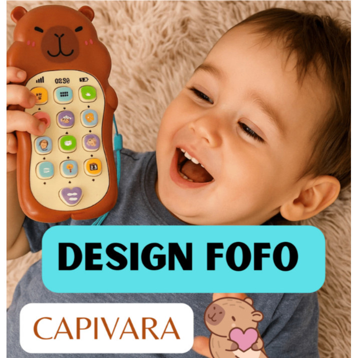 Celular Interativo Capivara Infantil com Sons e Músicas Educativas