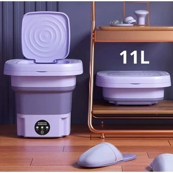 Mini máquina de lavar 11L dobrável portátil totalmente automática para roupas íntimas de viagem