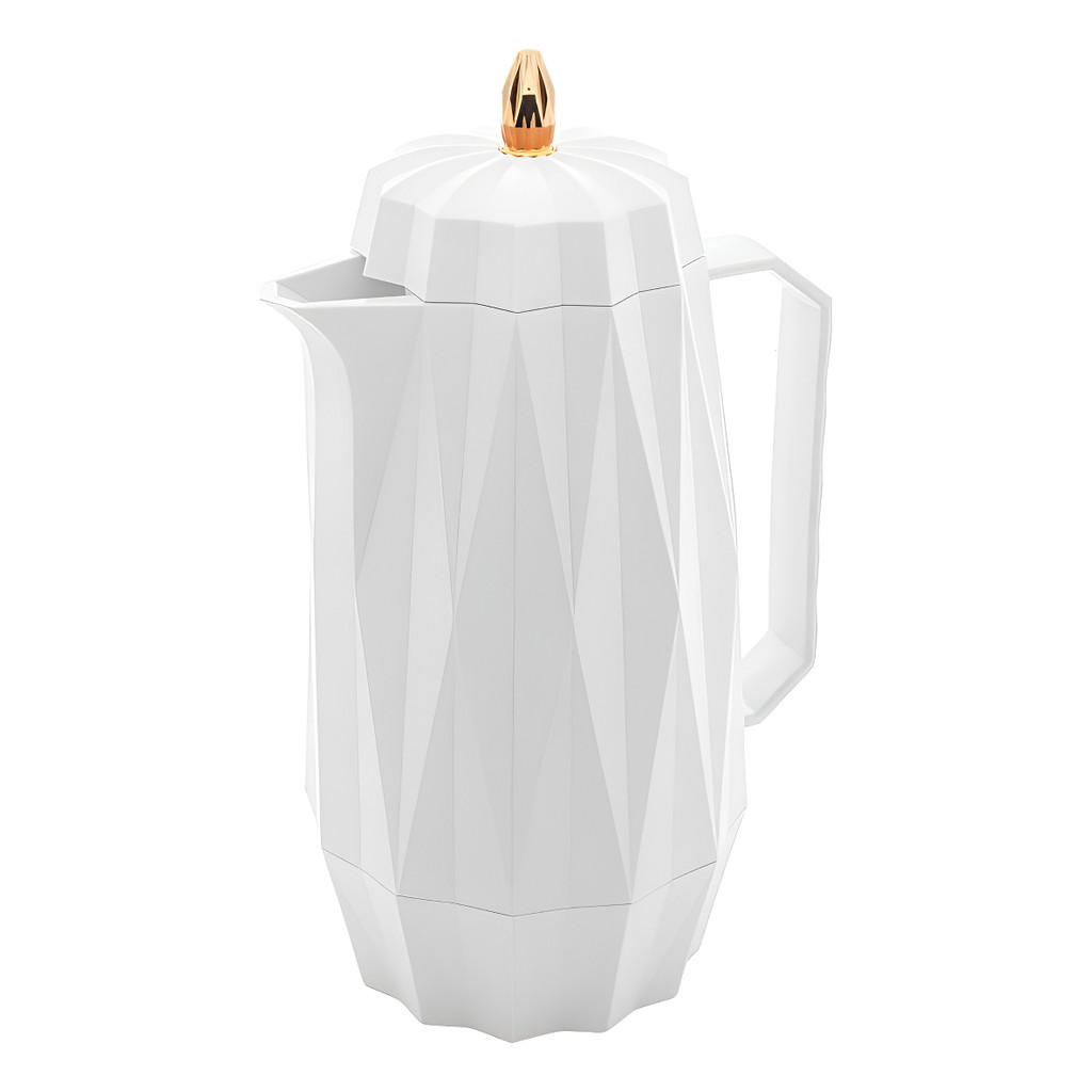 Garrafa Térmica Lyor Diamond De Plástico Branca 1 Litro Branco