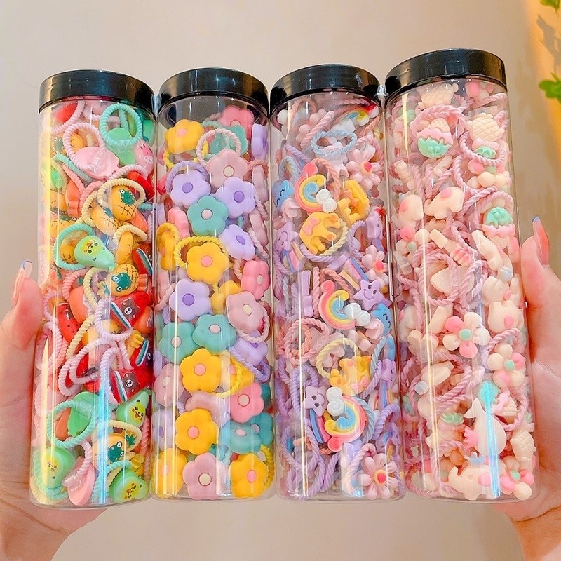 Conjunto De10/50/100 Laços De Cabelo Coloridos10/50/100 Para Criança Elásticos Macios Meninas Pequenas , Acessórios