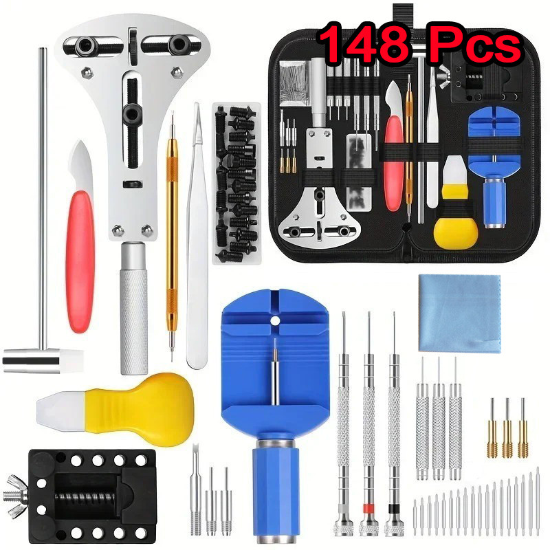 Kit148 Peças De Ferramentas Relojoeiro Conserto De Relógio Manutenção Estojo De Ferramentas Kit De Conserto Para Relógio
