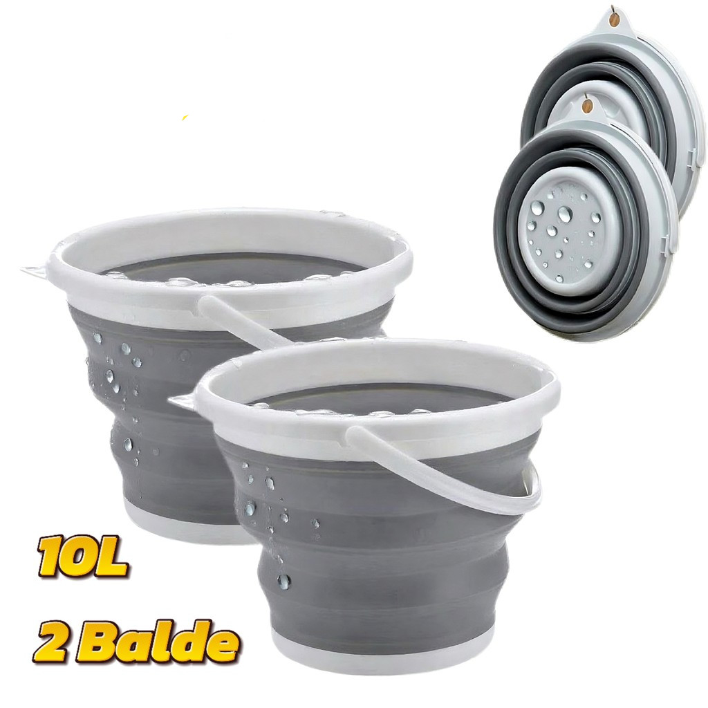 Balde 10L Retrátil Silicone Com Alça: Resistente,Para Camping, Viagem e Casa Pesca camping exterior