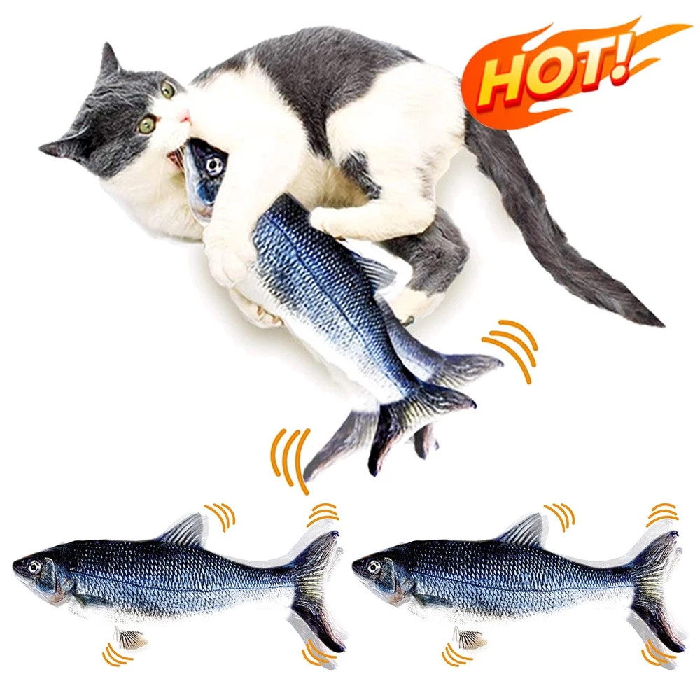 Brinquedo Peixe Elétrico Recarregável para Gato e Pets