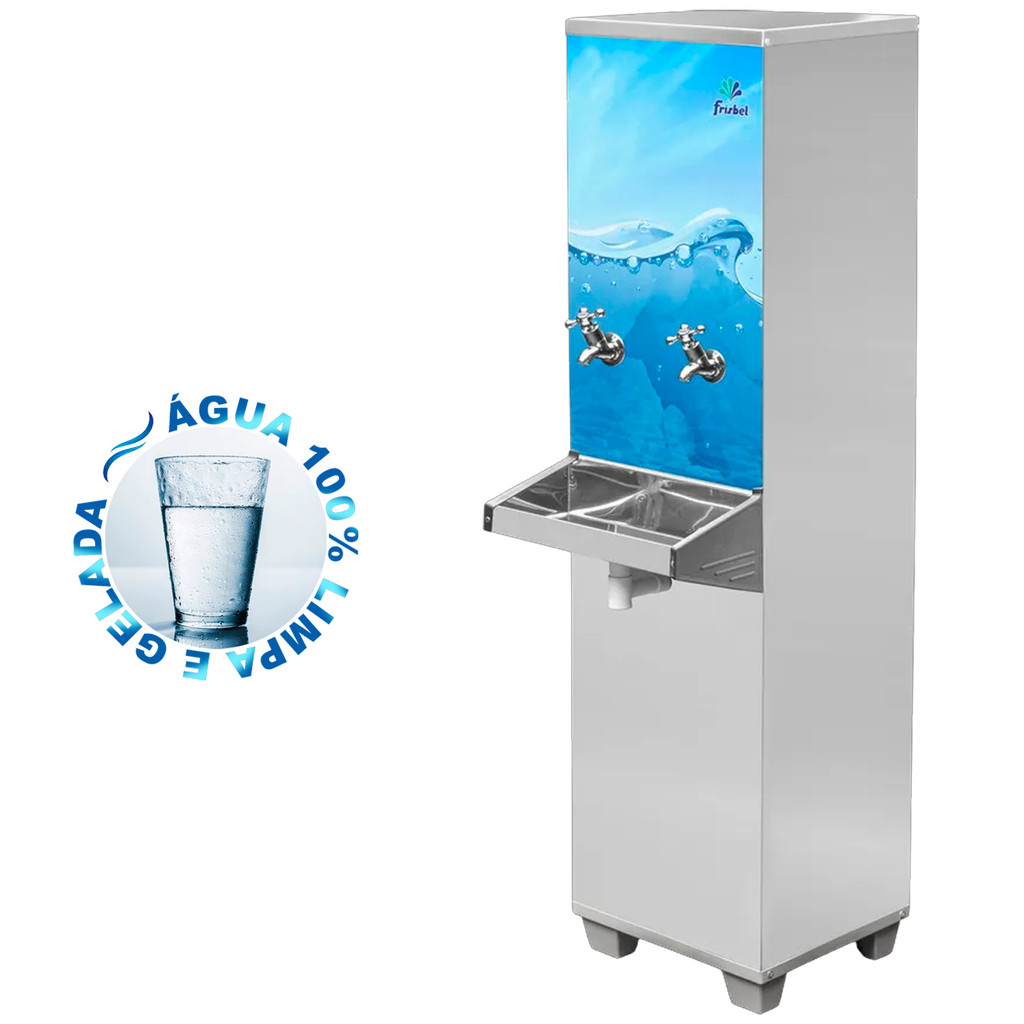 Bebedouro Industrial 25 Litros Frisbel Inox 2 torneira gelada e Filtro de Brinde Ra25-2T 1217V 220V