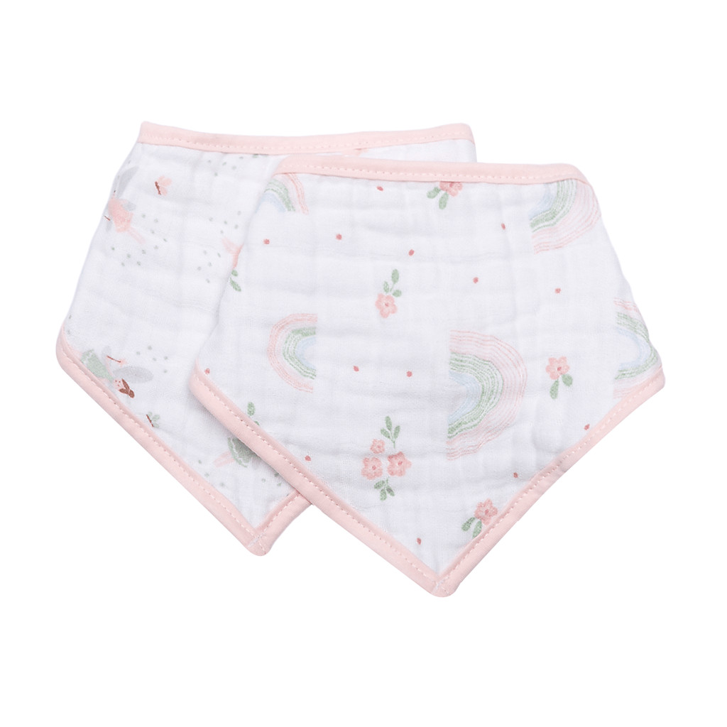 Kit Babador Bebê Bandana Papi Estampa Arco Íris Soft 2 Peças