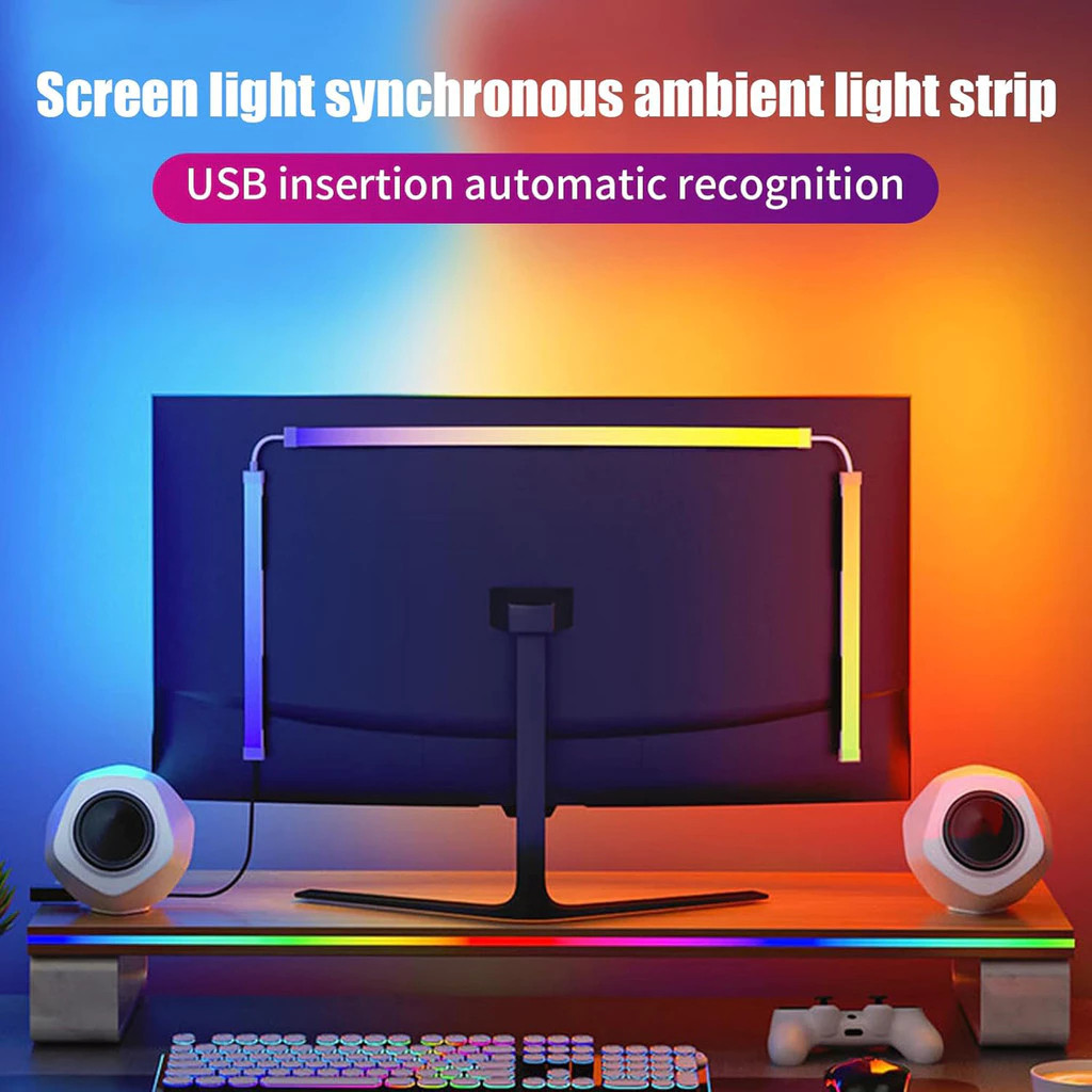 Fita De Luz De Sincronização De Tela De Computador RGB De Imersão USB 5V Dream Color PC Backlight Pickup Light