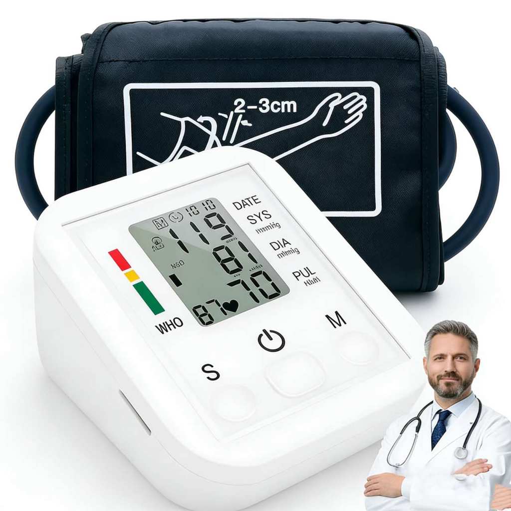 Aparelho De Medir Pressão Arterial Monitor Automático Braço Branco