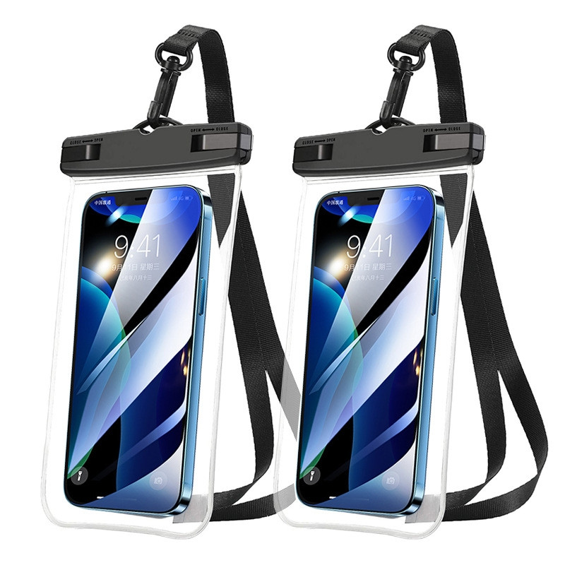 2 Capa Celular Bolsa Case A Prova D'água Transparente Cor Universal Praia Piscina Viajar Promoção