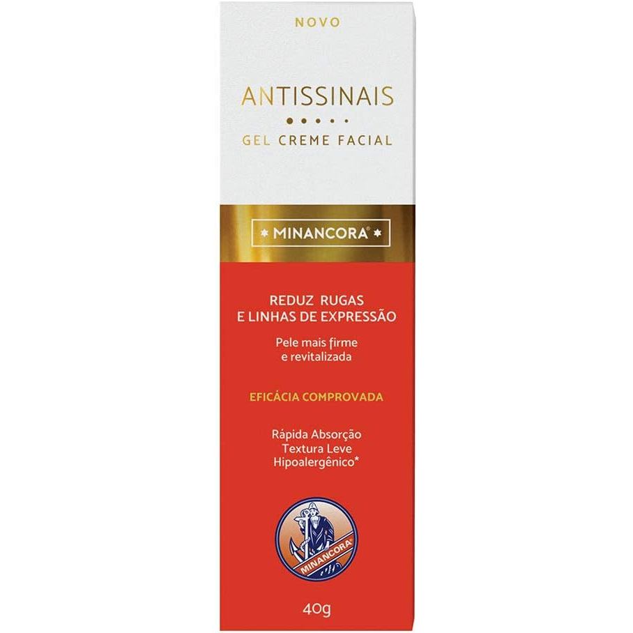 Minancora Antissinais Gel Creme Facial 40g – Redução de Rugas e Linhas de Expressão, Hidratação
