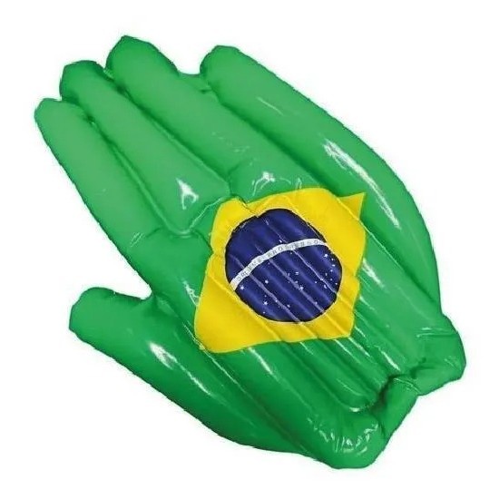 Mão Inflável Gigante Com A Bandeira Do Brasil Copa Do Mundo