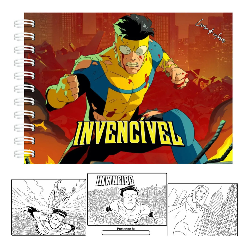 Livro De Colorir Invencível Capa Dura A5 50 Folhas 180g